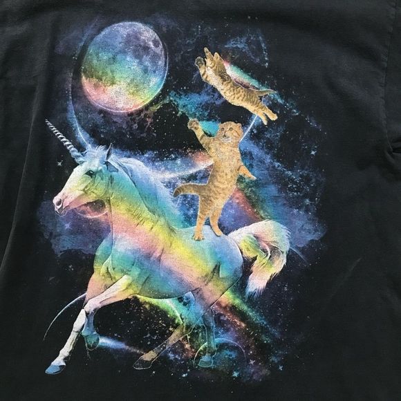 Vintage unicorn cat graphic tee sz M - Picture 5 of 5